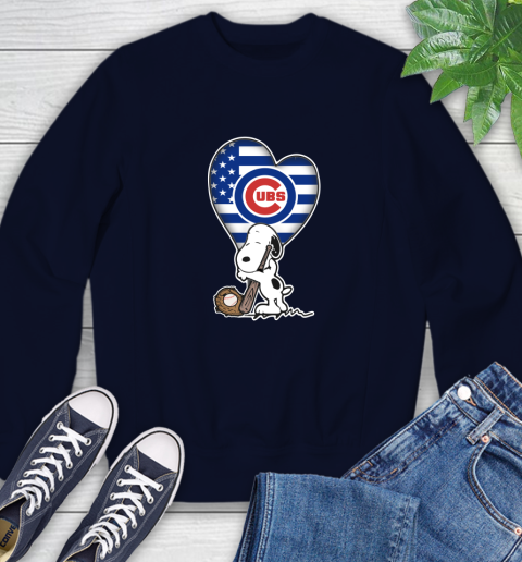 Chicago Cubs MLB Baseball The Peanuts Movie Adorable Snoopy Sweatshirt 3