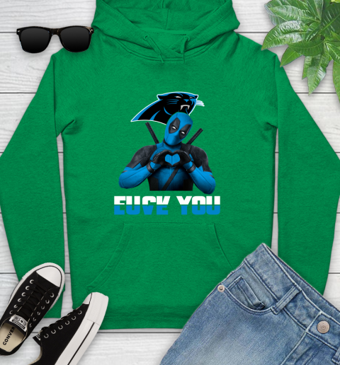 NHL Carolina Panthers Deadpool Love You Fuck You Football Sports Youth Hoodie 9