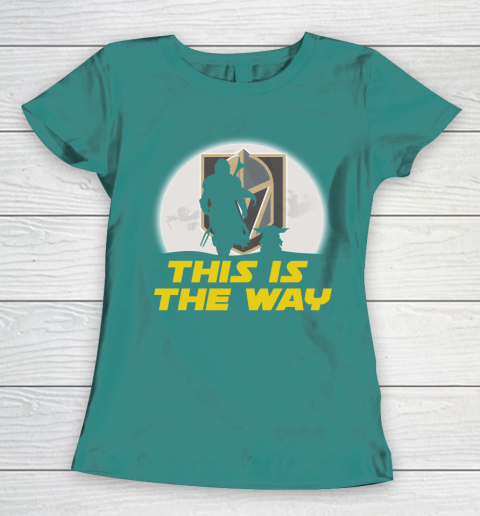 Vegas Golden Knights NHL Ice Hockey Star Wars Yoda And Mandalorian This Is The Way Women's T-Shirt 10