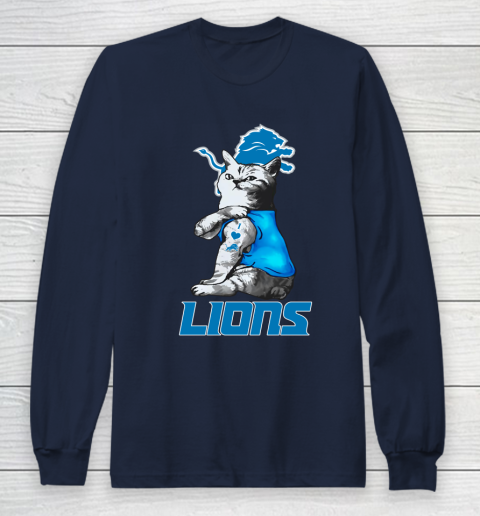 NFL Football My Cat Loves Detroit Lions Long Sleeve T-Shirt 2