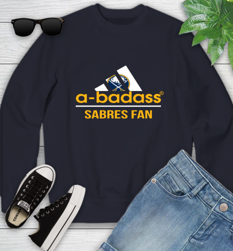 NHL A Badass Buffalo Sabres Fan Adidas Hockey Sports Youth Sweatshirt 2
