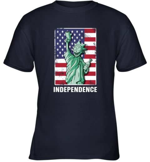 hn9l rick and morty statue of liberty independence day 4th of july shirts youth t shirt 26 front navy