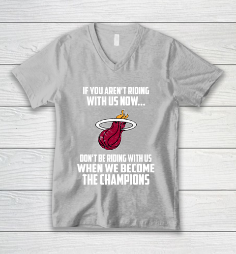 NBA Miami Heat Basketball We Become The Champions V-Neck T-Shirt 3