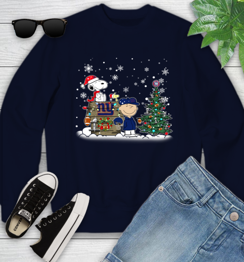NFL New York Giants Snoopy Charlie Brown Christmas Football Super Bowl Sports Youth Sweatshirt 2