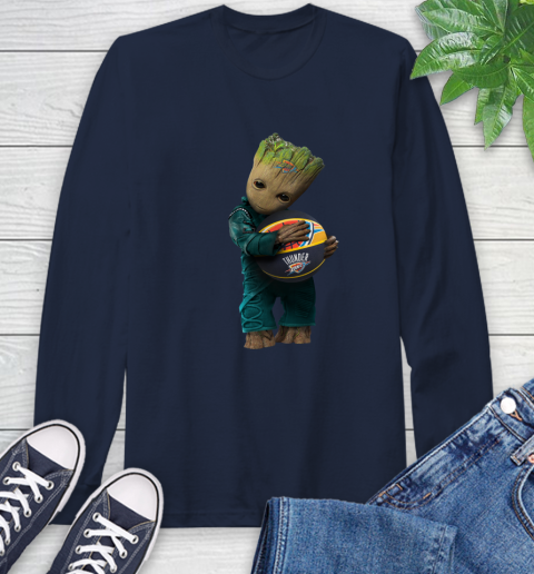 NBA Groot Guardians Of The Galaxy Basketball Sports Oklahoma City Thunder Long Sleeve T-Shirt 4