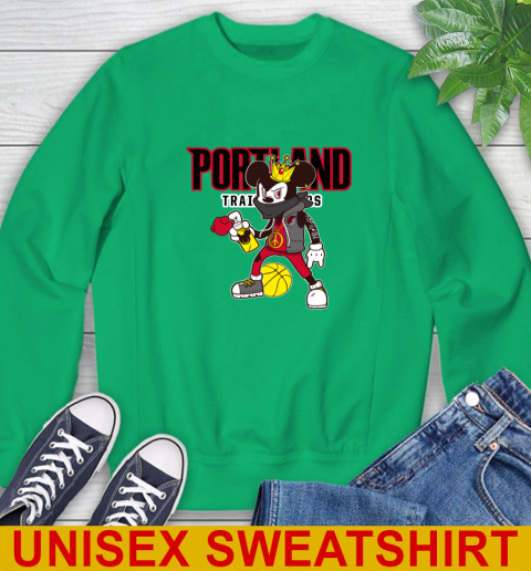 Portland Trail Blazers NBA Basketball Mickey Peace Sign Sports Sweatshirt 6