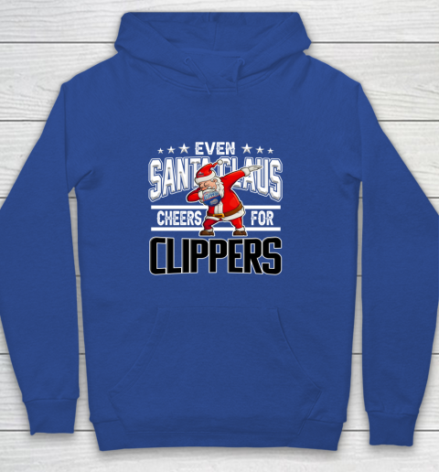 LA Clippers Even Santa Claus Cheers For Christmas NBA Youth Hoodie 6