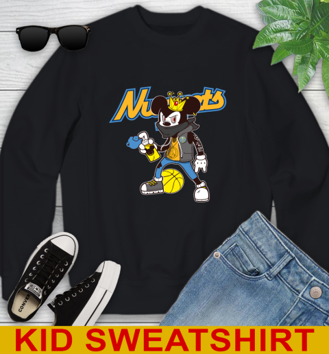 Denver Nuggets NBA Basketball Mickey Peace Sign Sports Youth Sweatshirt 2