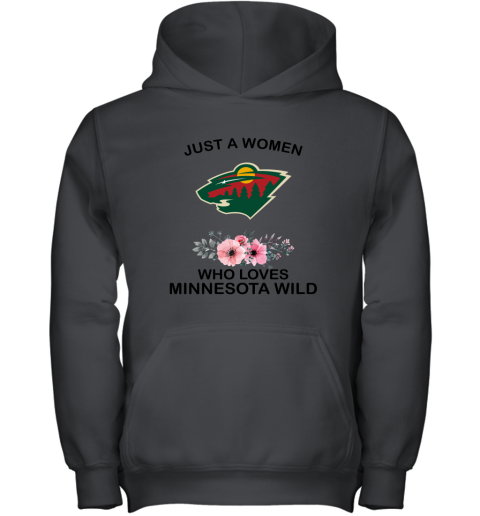 NHL Just A Woman Who Loves Minnesota Wild Hockey Sports Youth Hoodie