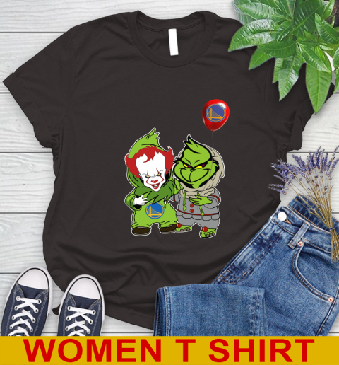 Golden State Warriors Baby Pennywise Grinch Christmas NBA Basketball Women's T-Shirt 8