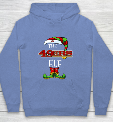 San Francisco 49ers Christmas ELF Funny NFL Youth Hoodie 8
