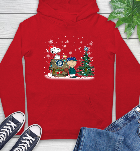 MLB Seattle Mariners Snoopy Charlie Brown Christmas Baseball Commissioner's Trophy Hoodie - Image 11