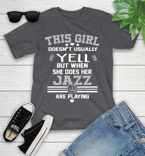 Utah Jazz NBA Basketball I Yell When My Team Is Playing Youth T-Shirt 6