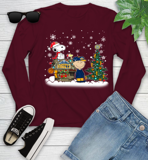 Denver Nuggets NBA Basketball Christmas The Peanuts Movie Snoopy Championship Youth Long Sleeve 6