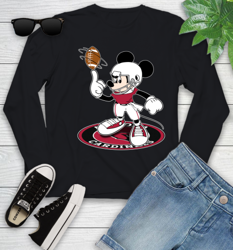 NFL Football Arizona Cardinals Cheerful Mickey Disney Shirt fish pond Youth Long Sleeve