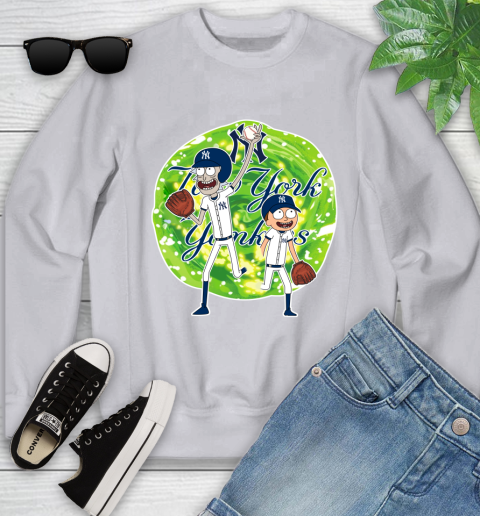 MLB New York Yankees Rick And Morty Baseball Sports Youth Sweatshirt 4
