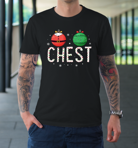 Chest Nuts Matching Funny Christmas Couples T-Shirt