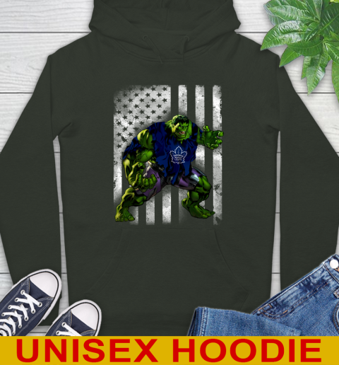 Toronto Maple Leafs Hulk Marvel Avengers NHL Hockey American Flag Hoodie 12