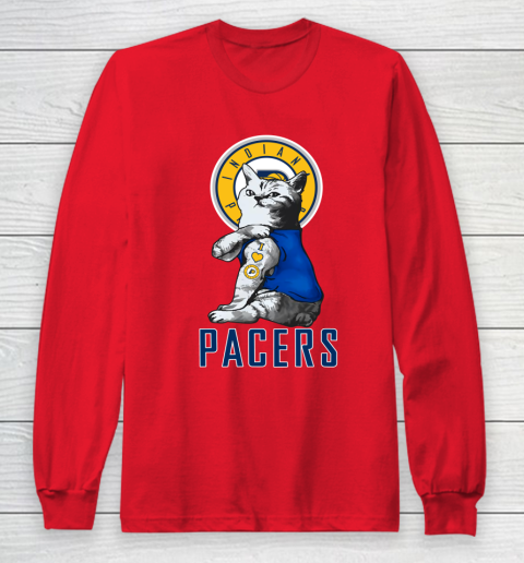 NBA Basketball My Cat Loves Indiana Pacers Long Sleeve T-Shirt 7
