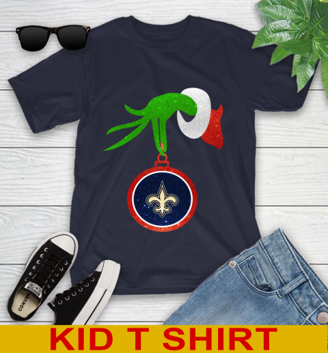 New Orleans Saints Grinch Merry Christmas NFL Football Youth T-Shirt 3