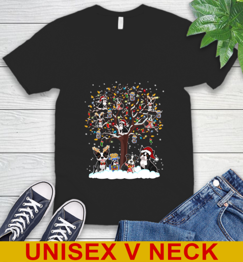 Boston terrier dog pet lover light christmas tree shirt 47