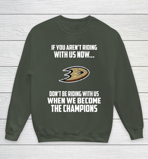 NHL Anaheim Ducks Hockey We Become The Champions Youth Sweatshirt 8