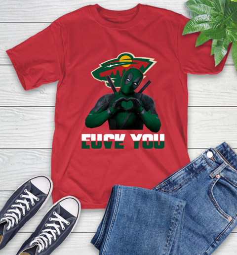 NHL Minnesota Wild Deadpool Love You Fuck You Hockey Sports T-Shirt 12 NHL Minnesota Wild Deadpool Love You Fuck You Hockey Sports T-Shirt - Image 12