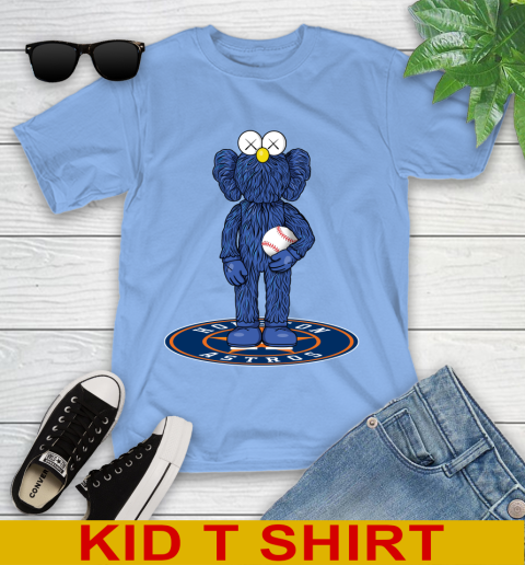 MLB Baseball Houston Astros Kaws Bff Blue Figure Shirt Youth T-Shirt 11