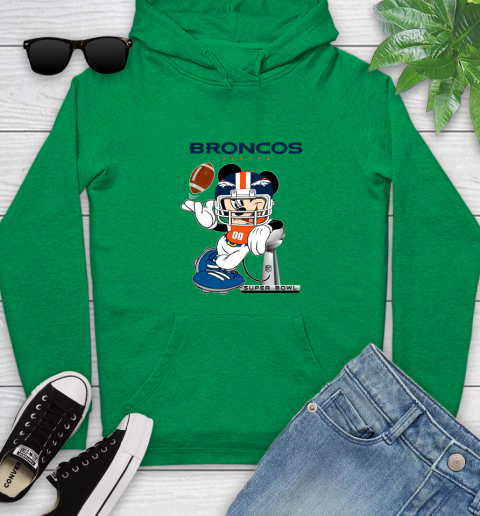 NFL Denver Broncos Mickey Mouse Disney Super Bowl Football T Shirt Youth Hoodie 7