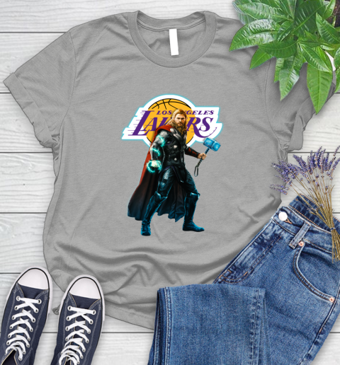 NBA Thor Avengers Endgame Basketball Los Angeles Lakers Women's T-Shirt 10