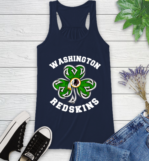 NFL Washington Redskins Three Leaf Clover St Patrick's Day Football Sports Racerback Tank 10