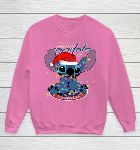 Washington Capitals NHL Hockey noel stitch Christmas Youth Sweatshirt 3