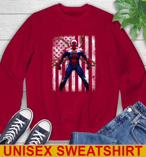 NHL Hockey Carolina Hurricanes Spider Man Avengers Marvel American Flag Shirt Sweatshirt 9