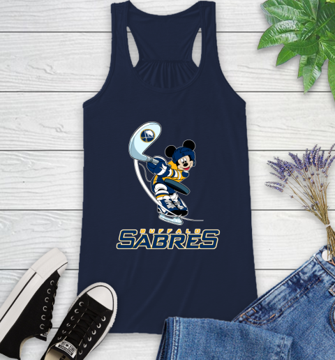 NHL Hockey Buffalo Sabres Cheerful Mickey Mouse Shirt Racerback Tank 11