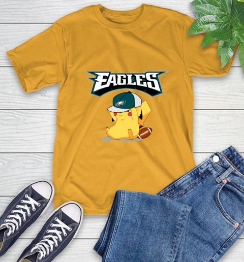 NFL Pikachu Football Sports Philadelphia Eagles T-Shirt 3
