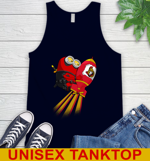 NHL Hockey Ottawa Senators Deadpool Minion Marvel Shirt Tank Top 2