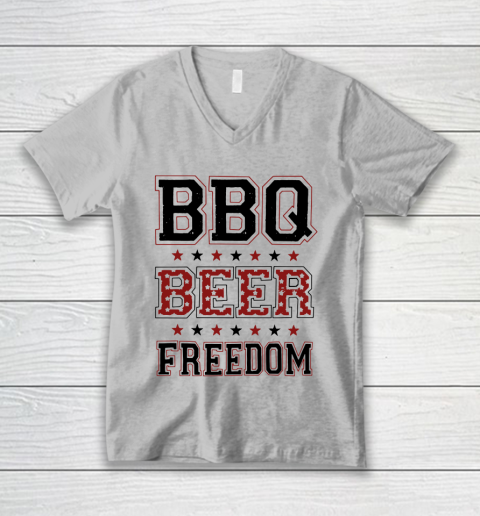BBQ Beer Freedom Trump Fan V-Neck T-Shirt 4