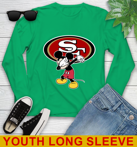 San Francisco 49ers NFL Football Dabbing Mickey Disney Sports Youth Long Sleeve 7