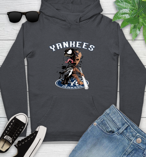 MLB New York Yankees Baseball Venom Groot Guardians Of The Galaxy Youth Hoodie 8