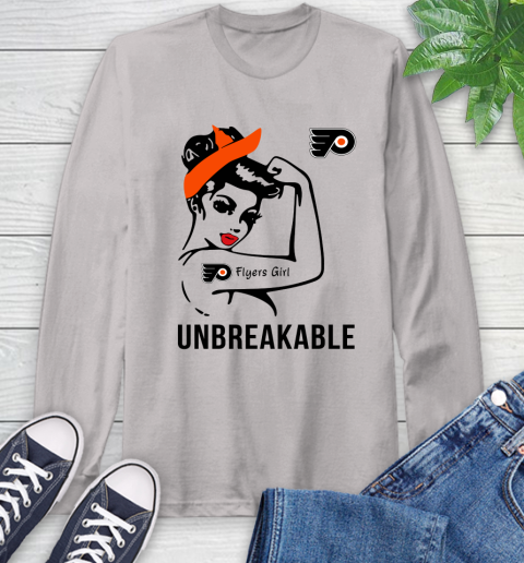 NHL Philadelphia Flyers Girl Unbreakable Hockey Sports Long Sleeve T-Shirt 11