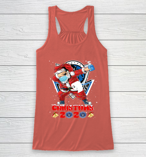 Dallas Mavericks Funny Santa Claus Dabbing Christmas 2020 NBA Racerback Tank 3