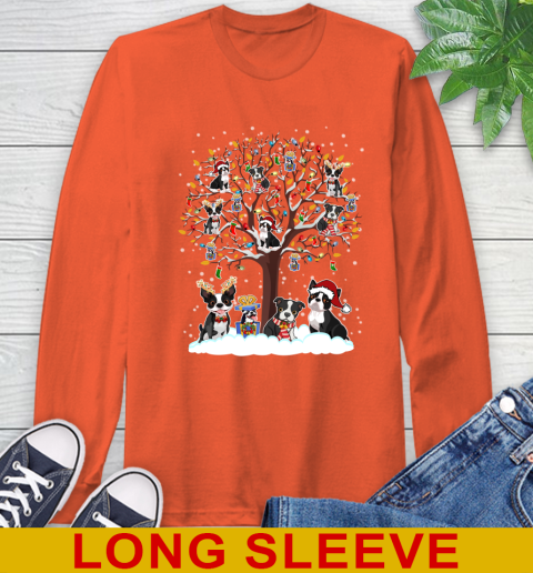 Boston terrier dog pet lover light christmas tree shirt 58