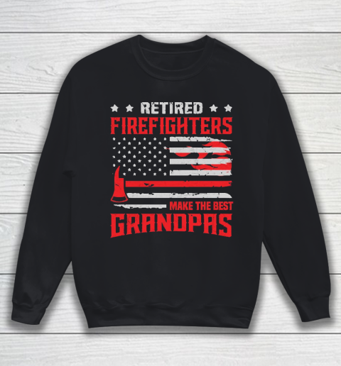 Grandpa Funny Gift Apparel  Retired Firefighter Grandpa Thin Red Line Sweatshirt