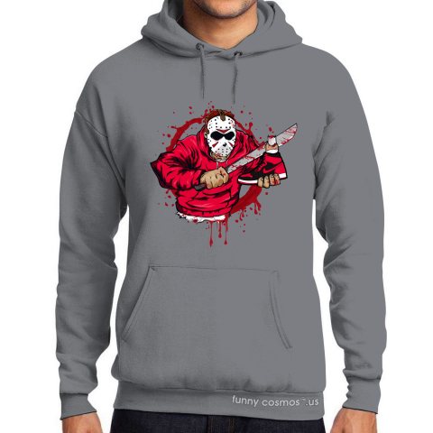 Air Jordan 1 Banned Matching Sneaker Shirt Jason Voorhees Black And Red Sneaker Shirt