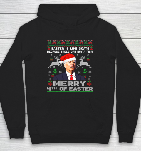 Merry 4th Of Easter Funny Biden Ugly Christmas Hoodie
