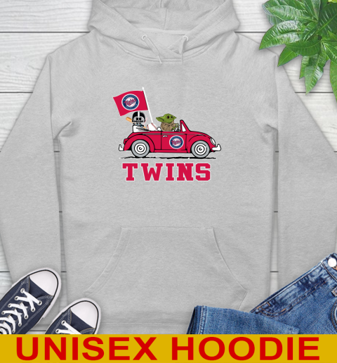 MLB Baseball Minnesota Twins Darth Vader Baby Yoda Driving Star Wars Shirt Hoodie 6