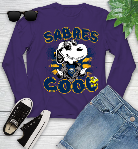 NHL Hockey Buffalo Sabres Cool Snoopy Shirt Youth Long Sleeve 4