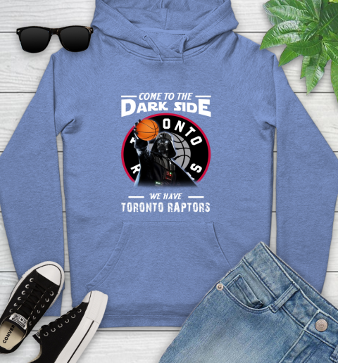 NBA Come To The Dark Side We Have Toronto Raptors Star Wars Darth Vader Basketball Youth Hoodie 13