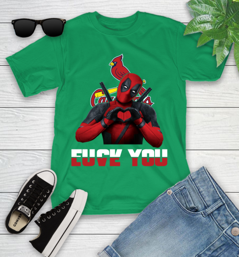 MLB St.Louis Cardinals Deadpool Love You Fuck You Baseball Sports Youth T-Shirt 8