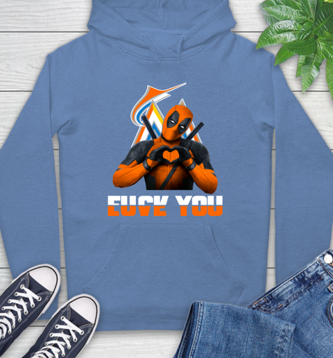 MLB Miami Marlins Deadpool Love You Fuck You Baseball Sports Hoodie 11
